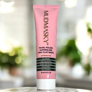 2 OZ Mudmasky Pearl Polish Superglow Pink Clay Mask NWT Skincare Facial